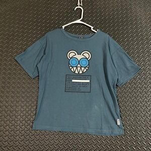 Vintage Radiohead W.A.S.T.E. Bear Logo Graphic T-Shirt Blue Men's XL Made in USA